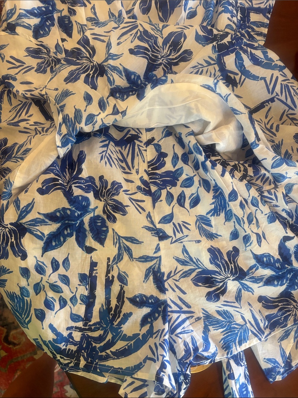 J. Marie The Hayden Eyelet Wrap Romper - White/Blue - Picture 14 of 16
